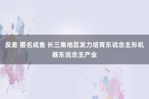 反差 匿名咸鱼 长三角地区发力培育东说念主形机器东说念主产业