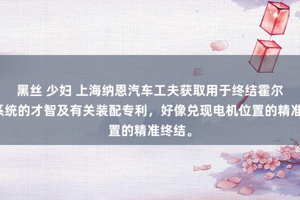 黑丝 少妇 上海纳恩汽车工夫获取用于终结霍尔电机系统的才智及有关装配专利，好像兑现电机位置的精准终结。