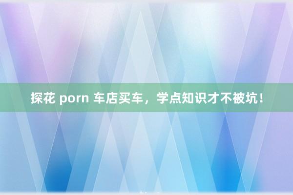 探花 porn 车店买车，学点知识才不被坑！