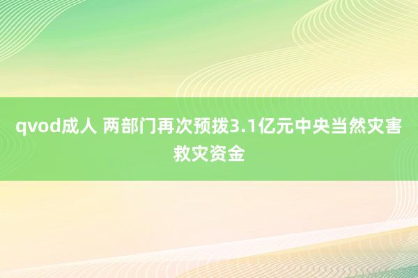 qvod成人 两部门再次预拨3.1亿元中央当然灾害救灾资金