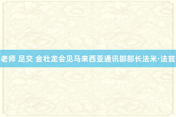 老师 足交 金壮龙会见马来西亚通讯部部长法米·法兹