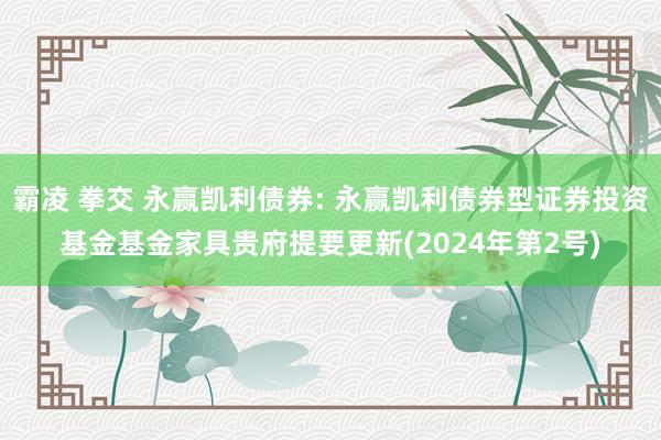 霸凌 拳交 永赢凯利债券: 永赢凯利债券型证券投资基金基金家具贵府提要更新(2024年第2号)