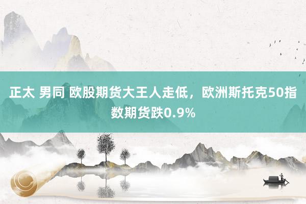 正太 男同 欧股期货大王人走低，欧洲斯托克50指数期货跌0.9%