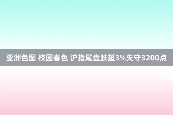 亚洲色图 校园春色 沪指尾盘跌超3%失守3200点