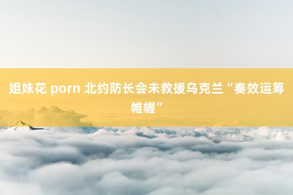 姐妹花 porn 北约防长会未救援乌克兰“奏效运筹帷幄”