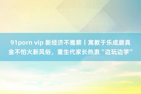 91porn vip 新经济不雅察丨寓教于乐成磨真金不怕火新风俗，重生代家长热衷“边玩边学”