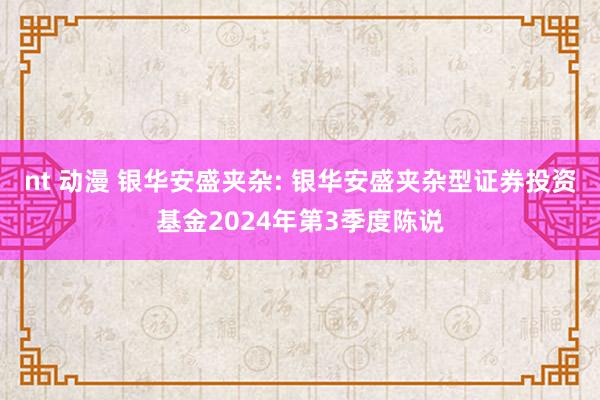 nt 动漫 银华安盛夹杂: 银华安盛夹杂型证券投资基金2024年第3季度陈说