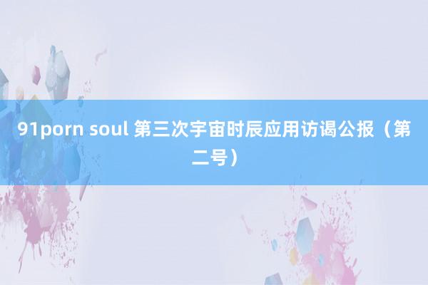 91porn soul 第三次宇宙时辰应用访谒公报（第二号）