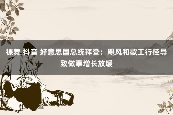 裸舞 抖音 好意思国总统拜登：飓风和歇工行径导致做事增长放缓