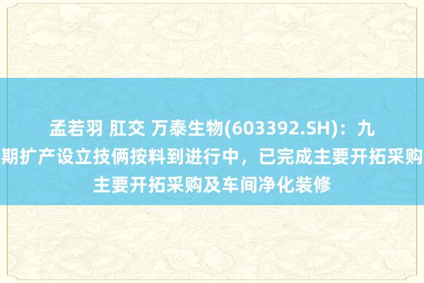 孟若羽 肛交 万泰生物(603392.SH)：九价宫颈癌疫苗二期扩产设立技俩按料到进行中，已完成主要开拓采购及车间净化装修