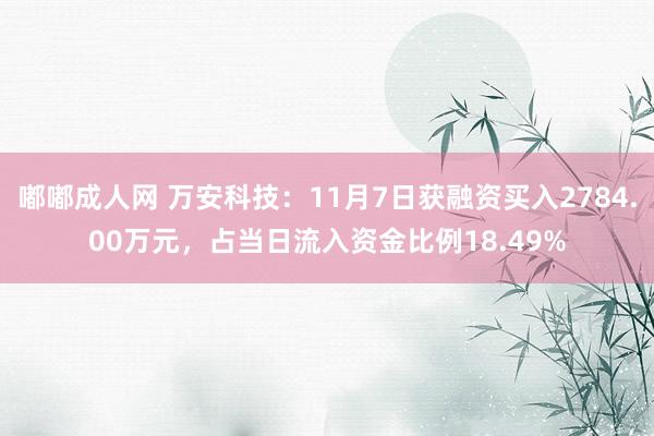 嘟嘟成人网 万安科技：11月7日获融资买入2784.00万元，占当日流入资金比例18.49%