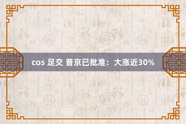 cos 足交 普京已批准：大涨近30%