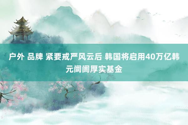 户外 品牌 紧要戒严风云后 韩国将启用40万亿韩元阛阓厚实基金