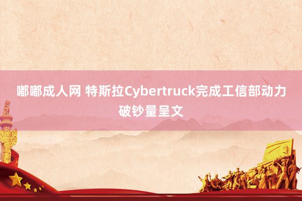 嘟嘟成人网 特斯拉Cybertruck完成工信部动力破钞量呈文