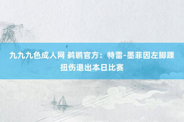 九九九色成人网 鹈鹕官方：特雷-墨菲因左脚踝扭伤退出本日比赛