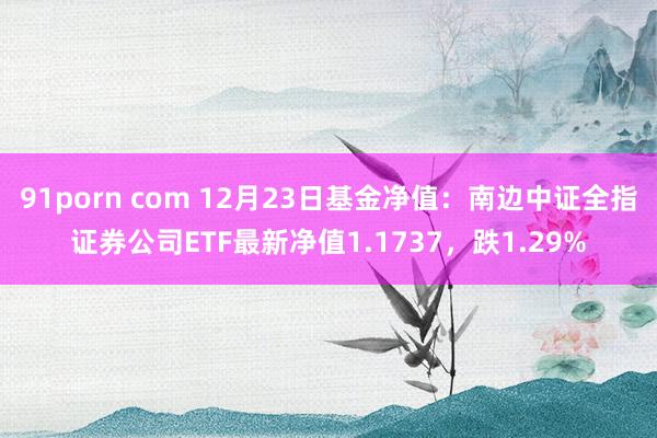 91porn com 12月23日基金净值：南边中证全指证券公司ETF最新净值1.1737，跌1.29%