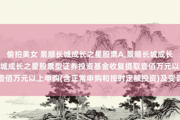 偷拍美女 景顺长城成长之星股票A，景顺长城成长之星股票C: 对于景顺长城成长之星股票型证券投资基金收复摄取壹佰万元以上申购(含正常申购和按时定额投资)及变调转入业务的公告