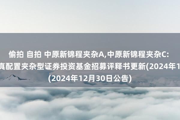 偷拍 自拍 中原新锦程夹杂A，中原新锦程夹杂C: 中原新锦程纯真配置夹杂型证券投资基金招募评释书更新(2024年12月30日公告)