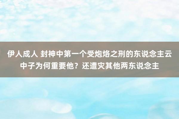 伊人成人 封神中第一个受炮烙之刑的东说念主云中子为何重要他？还遭灾其他两东说念主