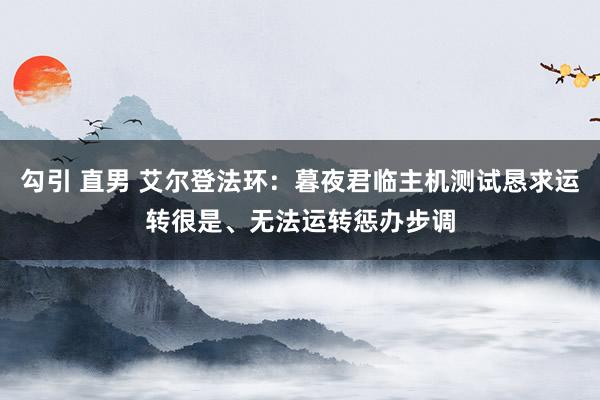 勾引 直男 艾尔登法环：暮夜君临主机测试恳求运转很是、无法运转惩办步调