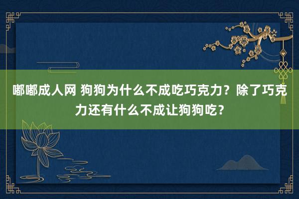 嘟嘟成人网 狗狗为什么不成吃巧克力？除了巧克力还有什么不成让狗狗吃？