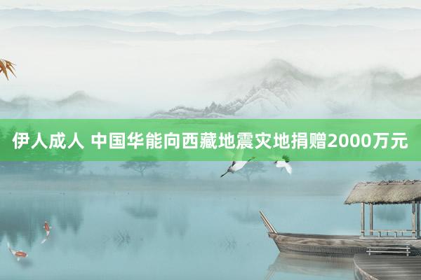 伊人成人 中国华能向西藏地震灾地捐赠2000万元