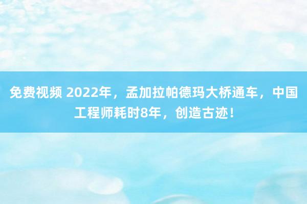 免费视频 2022年，孟加拉帕德玛大桥通车，中国工程师耗时8年，创造古迹！